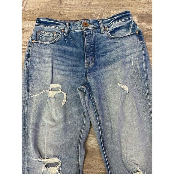 Edgely High Rise Distressed Jeans Button Fly Light Wash Women’s Size 8 Regular - Picture 3 of 8